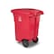 Toter 96 Gal. Red Hazardous Waste Caster Trash Can with Wheels and Lid Lock RMC96 - alternate 3
